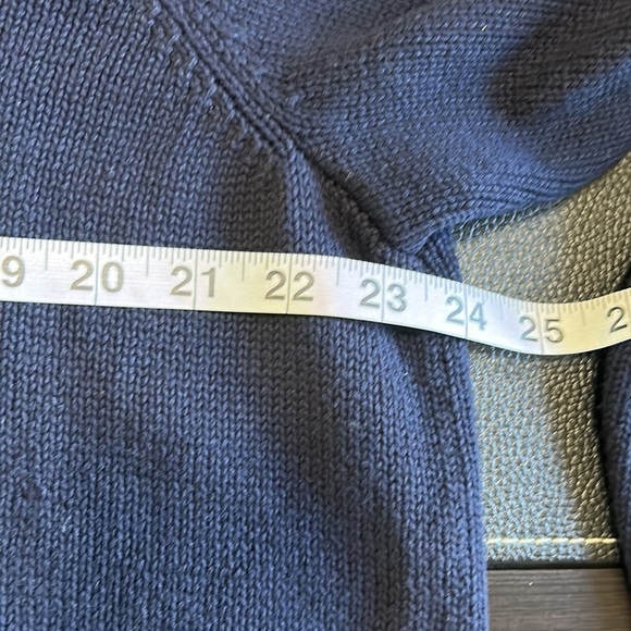 Lauren Ralph Lauren Womens Full Zip Navy Blue Shoulder Patch Knit Sweater Sz 2X - Picture 10 of 13